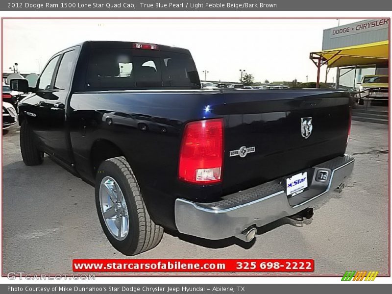 True Blue Pearl / Light Pebble Beige/Bark Brown 2012 Dodge Ram 1500 Lone Star Quad Cab