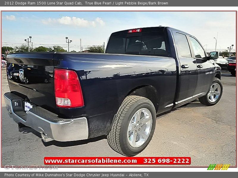 True Blue Pearl / Light Pebble Beige/Bark Brown 2012 Dodge Ram 1500 Lone Star Quad Cab