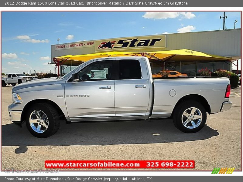 Bright Silver Metallic / Dark Slate Gray/Medium Graystone 2012 Dodge Ram 1500 Lone Star Quad Cab