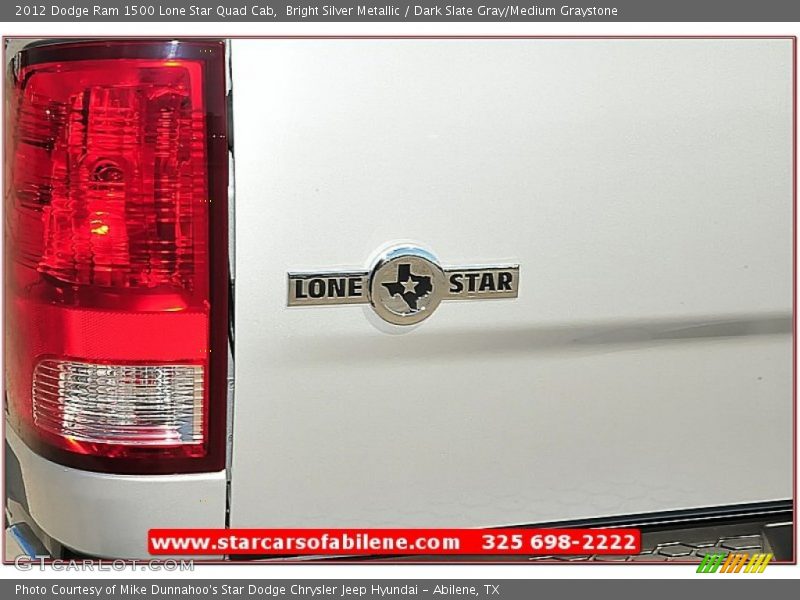 Bright Silver Metallic / Dark Slate Gray/Medium Graystone 2012 Dodge Ram 1500 Lone Star Quad Cab