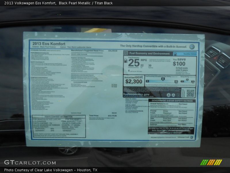  2013 Eos Komfort Window Sticker