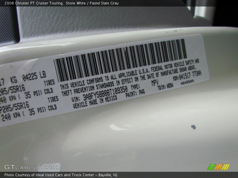 Stone White / Pastel Slate Gray 2008 Chrysler PT Cruiser Touring