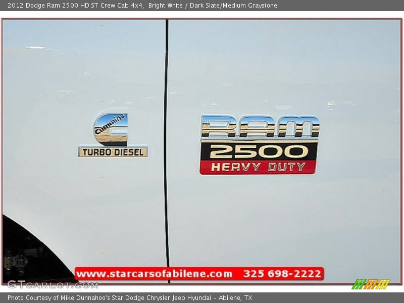 Bright White / Dark Slate/Medium Graystone 2012 Dodge Ram 2500 HD ST Crew Cab 4x4