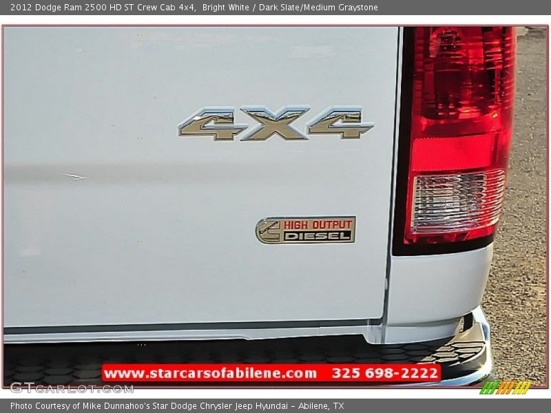 Bright White / Dark Slate/Medium Graystone 2012 Dodge Ram 2500 HD ST Crew Cab 4x4