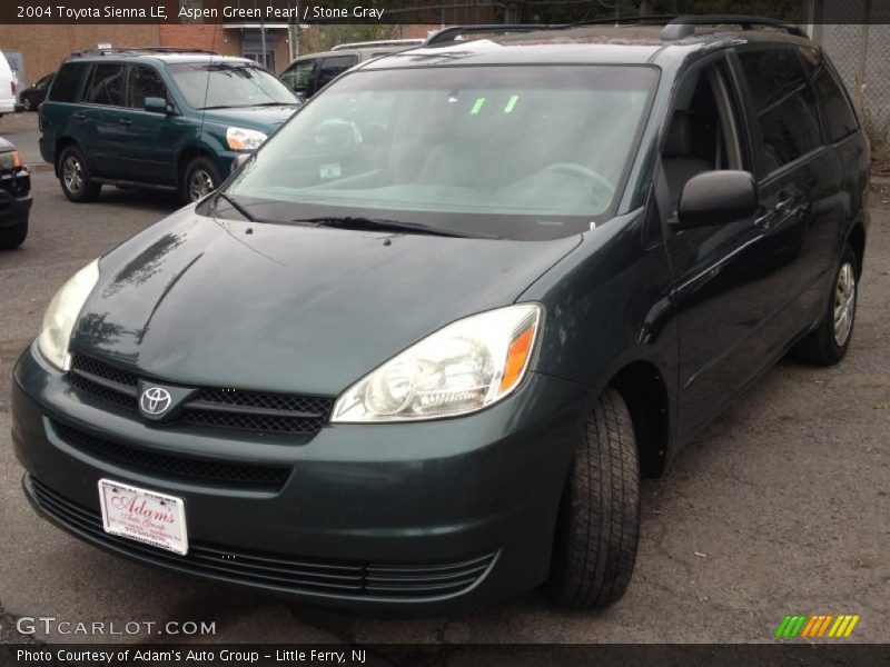 Aspen Green Pearl / Stone Gray 2004 Toyota Sienna LE