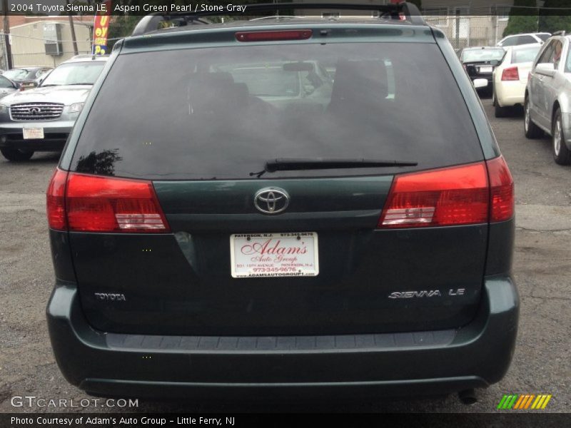 Aspen Green Pearl / Stone Gray 2004 Toyota Sienna LE