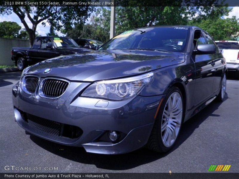 Platinum Grey Metallic / Black 2010 BMW 5 Series 550i Sedan