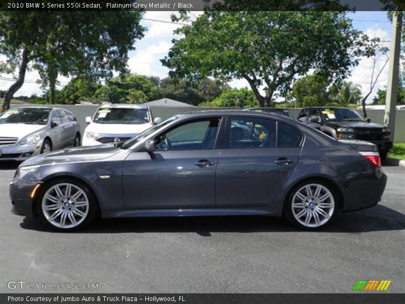 Platinum Grey Metallic / Black 2010 BMW 5 Series 550i Sedan