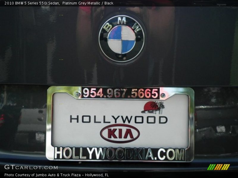 Platinum Grey Metallic / Black 2010 BMW 5 Series 550i Sedan