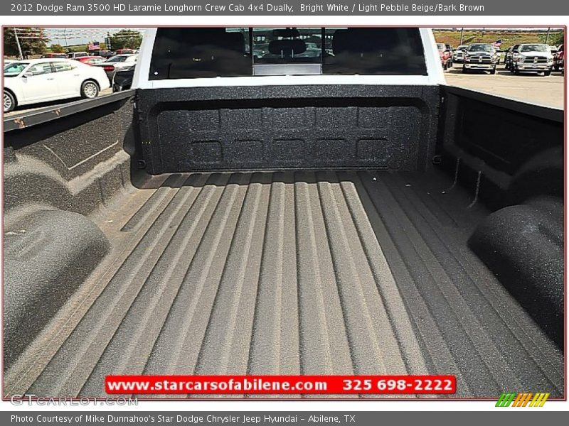 Bright White / Light Pebble Beige/Bark Brown 2012 Dodge Ram 3500 HD Laramie Longhorn Crew Cab 4x4 Dually