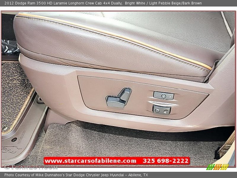 Bright White / Light Pebble Beige/Bark Brown 2012 Dodge Ram 3500 HD Laramie Longhorn Crew Cab 4x4 Dually