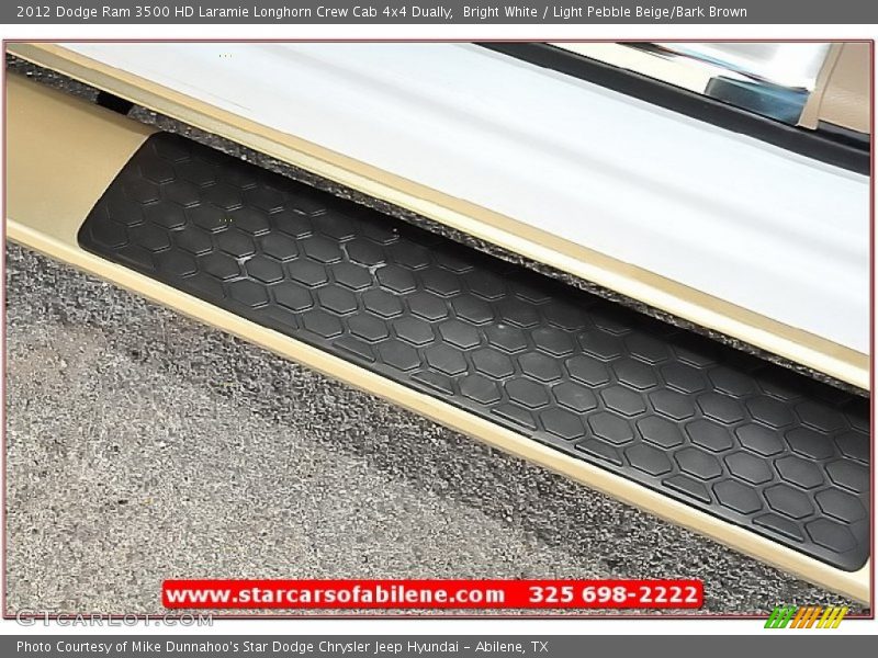 Bright White / Light Pebble Beige/Bark Brown 2012 Dodge Ram 3500 HD Laramie Longhorn Crew Cab 4x4 Dually