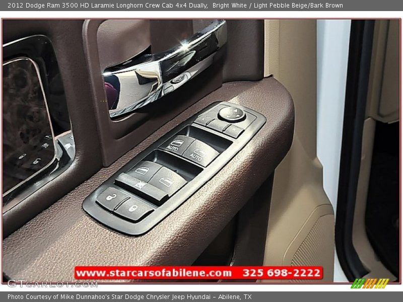 Bright White / Light Pebble Beige/Bark Brown 2012 Dodge Ram 3500 HD Laramie Longhorn Crew Cab 4x4 Dually