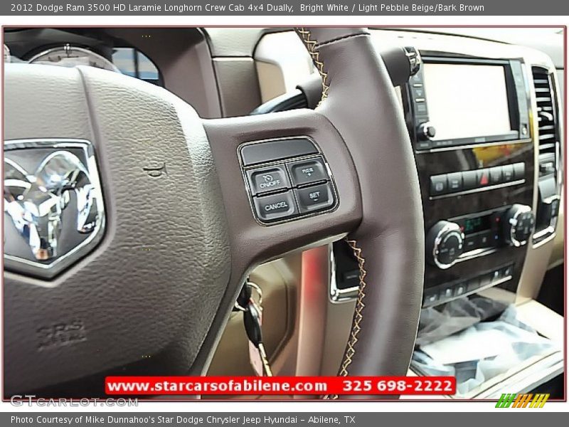 Bright White / Light Pebble Beige/Bark Brown 2012 Dodge Ram 3500 HD Laramie Longhorn Crew Cab 4x4 Dually