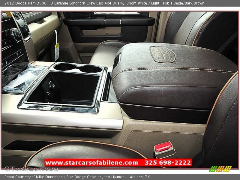 Bright White / Light Pebble Beige/Bark Brown 2012 Dodge Ram 3500 HD Laramie Longhorn Crew Cab 4x4 Dually