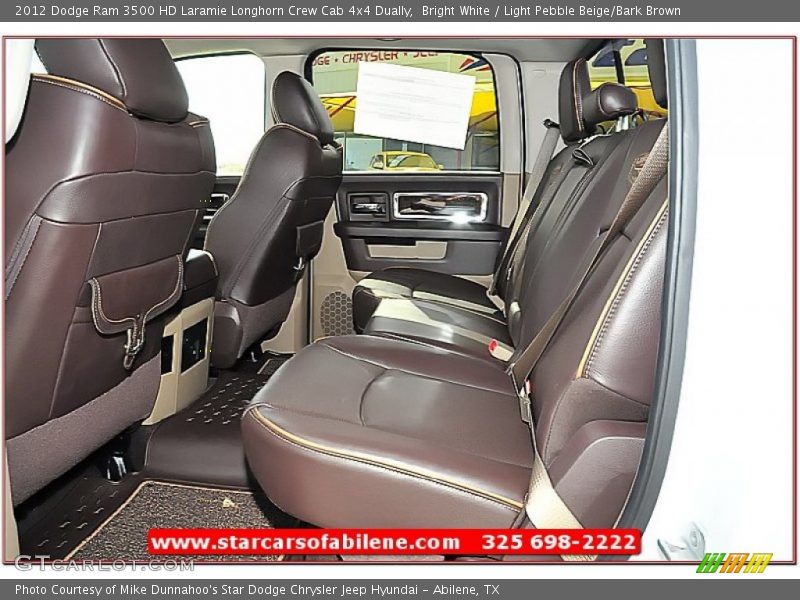 Bright White / Light Pebble Beige/Bark Brown 2012 Dodge Ram 3500 HD Laramie Longhorn Crew Cab 4x4 Dually