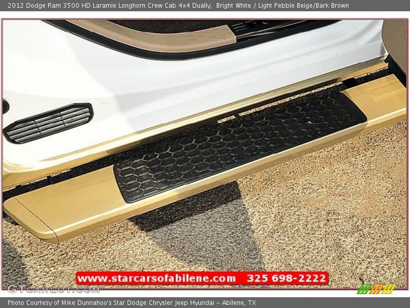 Bright White / Light Pebble Beige/Bark Brown 2012 Dodge Ram 3500 HD Laramie Longhorn Crew Cab 4x4 Dually