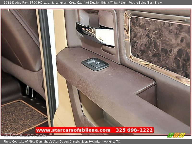 Bright White / Light Pebble Beige/Bark Brown 2012 Dodge Ram 3500 HD Laramie Longhorn Crew Cab 4x4 Dually