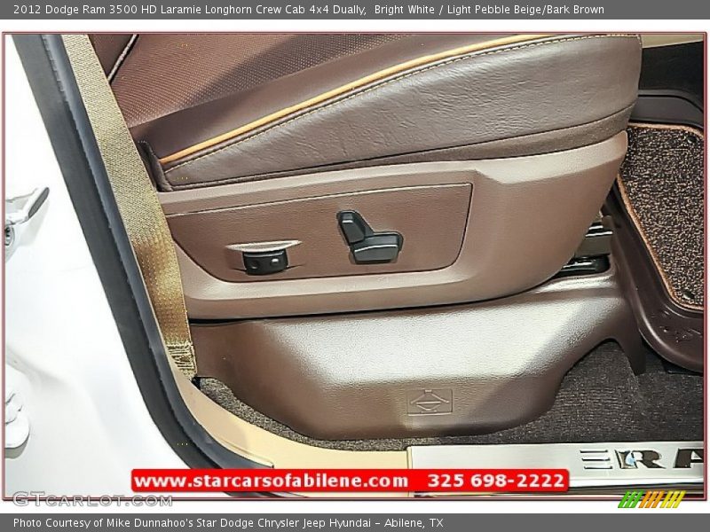 Bright White / Light Pebble Beige/Bark Brown 2012 Dodge Ram 3500 HD Laramie Longhorn Crew Cab 4x4 Dually