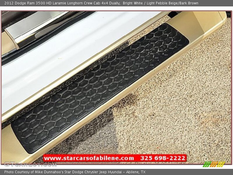 Bright White / Light Pebble Beige/Bark Brown 2012 Dodge Ram 3500 HD Laramie Longhorn Crew Cab 4x4 Dually