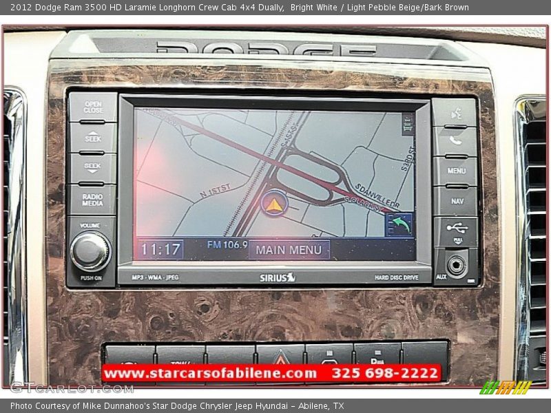 Bright White / Light Pebble Beige/Bark Brown 2012 Dodge Ram 3500 HD Laramie Longhorn Crew Cab 4x4 Dually