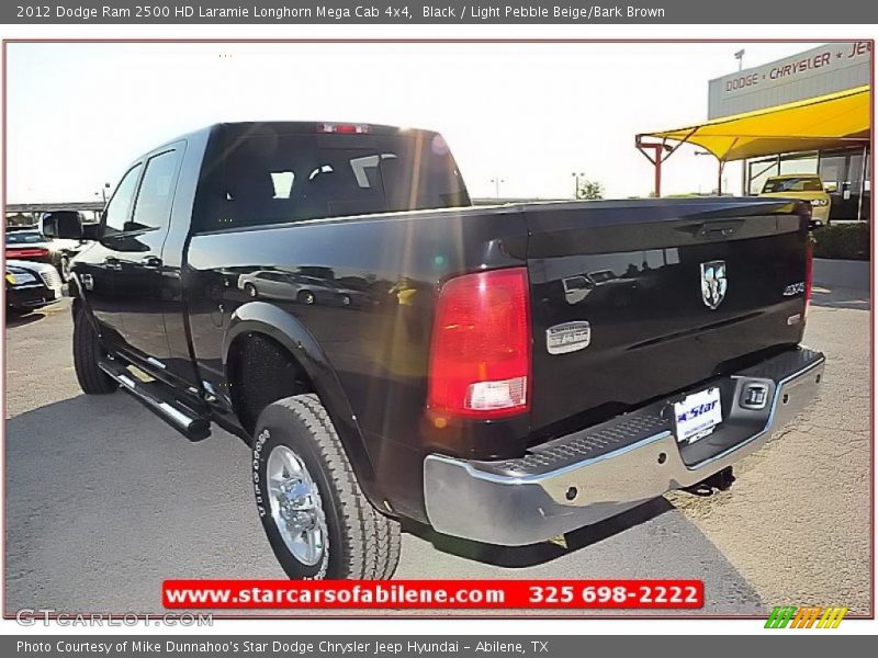 Black / Light Pebble Beige/Bark Brown 2012 Dodge Ram 2500 HD Laramie Longhorn Mega Cab 4x4