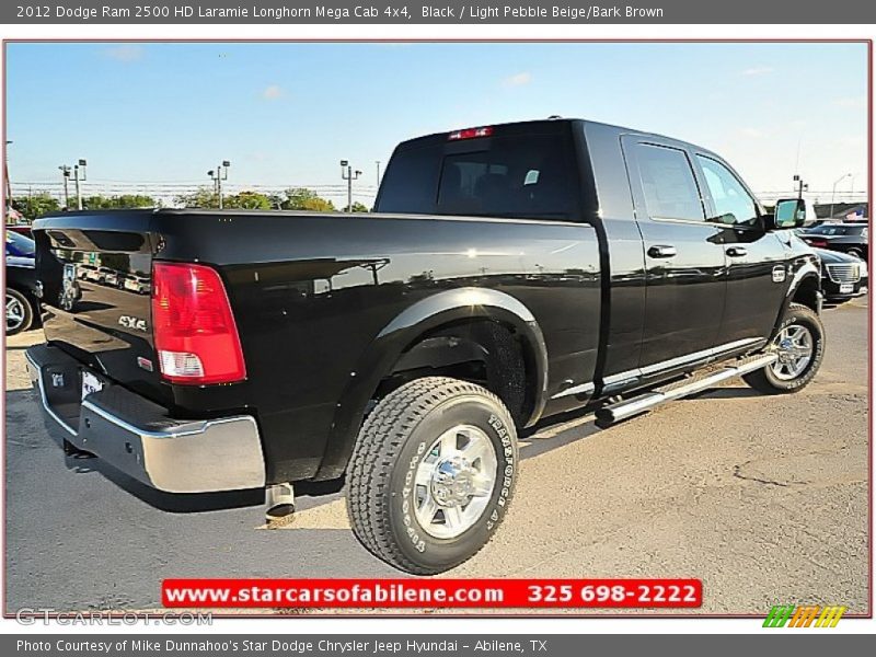 Black / Light Pebble Beige/Bark Brown 2012 Dodge Ram 2500 HD Laramie Longhorn Mega Cab 4x4