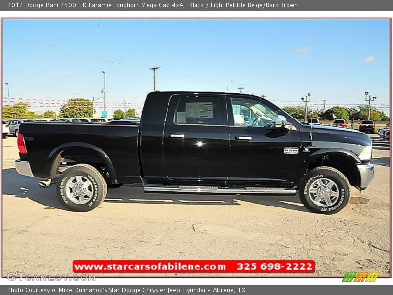 Black / Light Pebble Beige/Bark Brown 2012 Dodge Ram 2500 HD Laramie Longhorn Mega Cab 4x4
