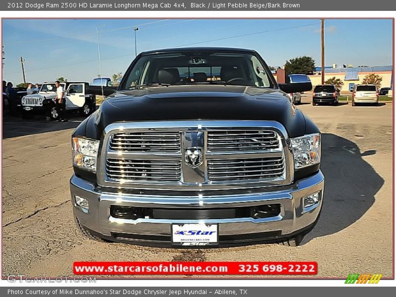 Black / Light Pebble Beige/Bark Brown 2012 Dodge Ram 2500 HD Laramie Longhorn Mega Cab 4x4