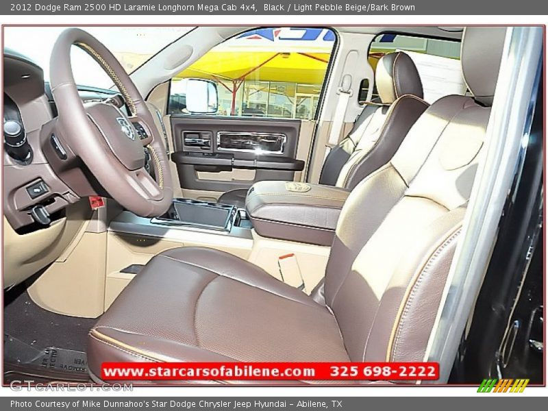 Black / Light Pebble Beige/Bark Brown 2012 Dodge Ram 2500 HD Laramie Longhorn Mega Cab 4x4
