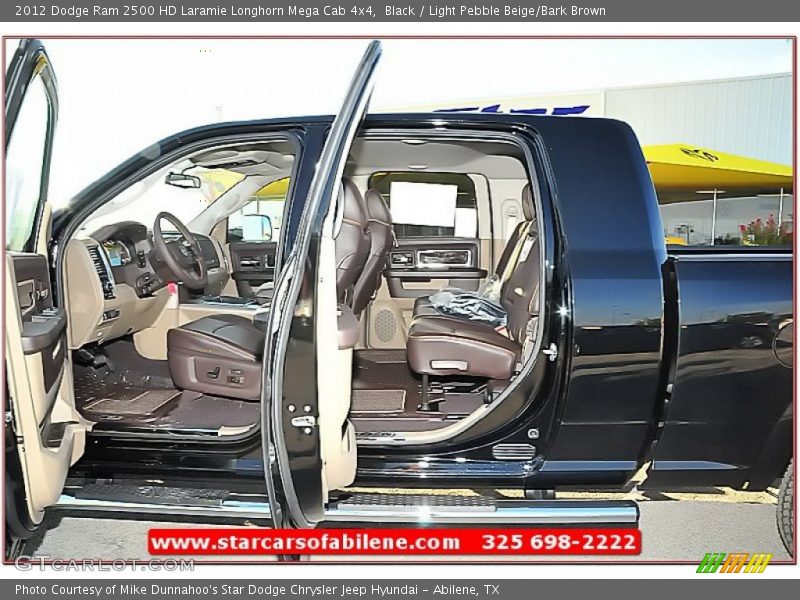 Black / Light Pebble Beige/Bark Brown 2012 Dodge Ram 2500 HD Laramie Longhorn Mega Cab 4x4