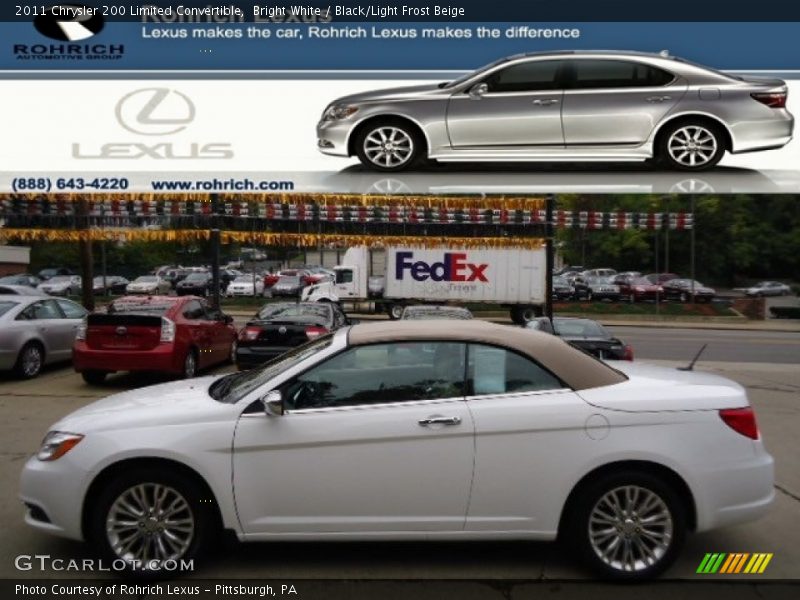 Bright White / Black/Light Frost Beige 2011 Chrysler 200 Limited Convertible
