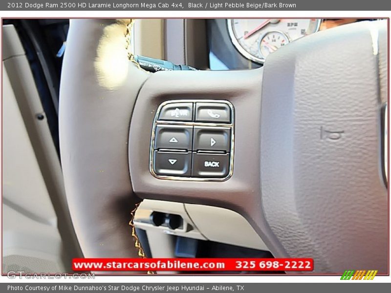 Black / Light Pebble Beige/Bark Brown 2012 Dodge Ram 2500 HD Laramie Longhorn Mega Cab 4x4