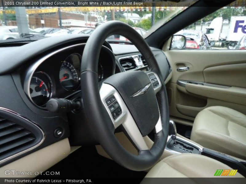 Bright White / Black/Light Frost Beige 2011 Chrysler 200 Limited Convertible
