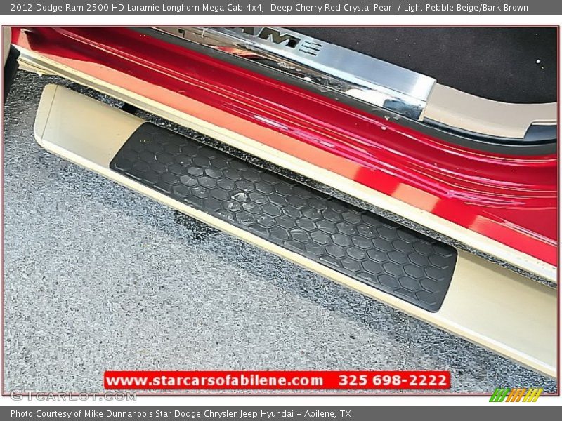 Deep Cherry Red Crystal Pearl / Light Pebble Beige/Bark Brown 2012 Dodge Ram 2500 HD Laramie Longhorn Mega Cab 4x4