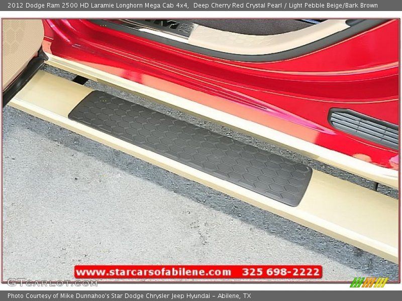 Deep Cherry Red Crystal Pearl / Light Pebble Beige/Bark Brown 2012 Dodge Ram 2500 HD Laramie Longhorn Mega Cab 4x4