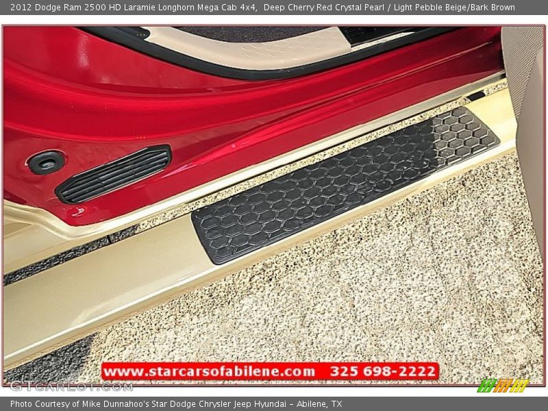 Deep Cherry Red Crystal Pearl / Light Pebble Beige/Bark Brown 2012 Dodge Ram 2500 HD Laramie Longhorn Mega Cab 4x4