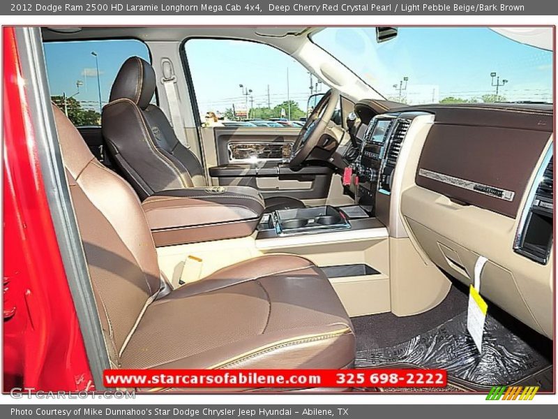 Deep Cherry Red Crystal Pearl / Light Pebble Beige/Bark Brown 2012 Dodge Ram 2500 HD Laramie Longhorn Mega Cab 4x4