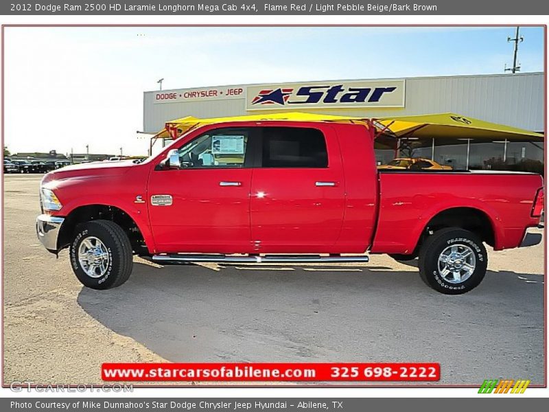 Flame Red / Light Pebble Beige/Bark Brown 2012 Dodge Ram 2500 HD Laramie Longhorn Mega Cab 4x4