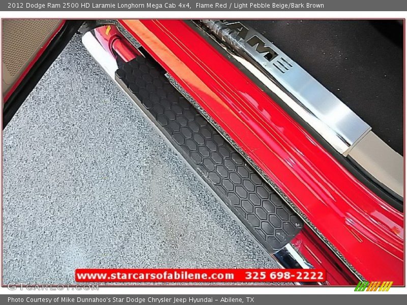 Flame Red / Light Pebble Beige/Bark Brown 2012 Dodge Ram 2500 HD Laramie Longhorn Mega Cab 4x4