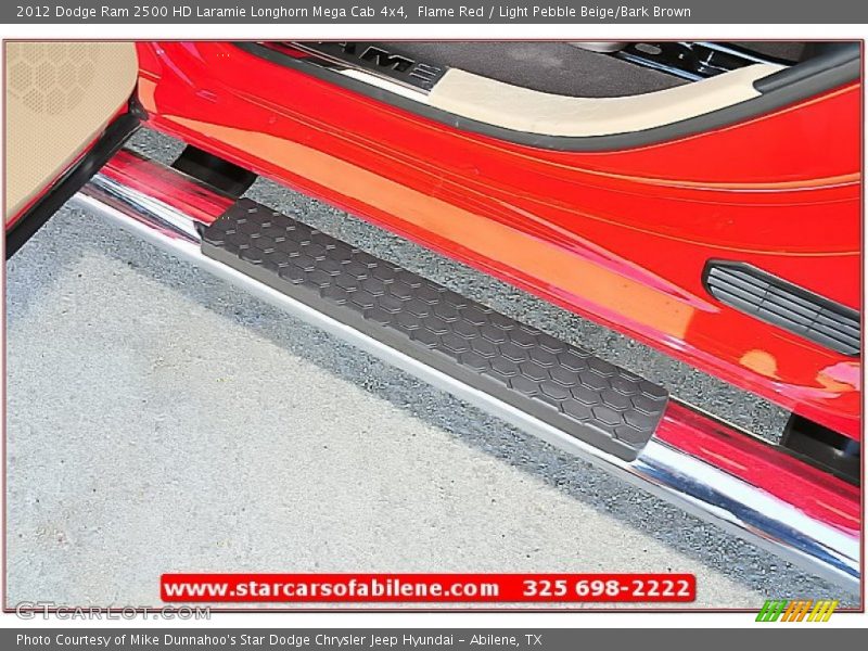 Flame Red / Light Pebble Beige/Bark Brown 2012 Dodge Ram 2500 HD Laramie Longhorn Mega Cab 4x4