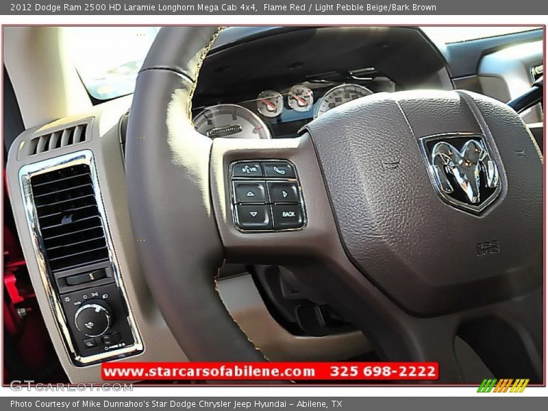 Flame Red / Light Pebble Beige/Bark Brown 2012 Dodge Ram 2500 HD Laramie Longhorn Mega Cab 4x4