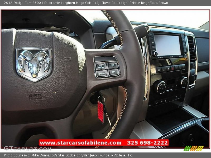 Flame Red / Light Pebble Beige/Bark Brown 2012 Dodge Ram 2500 HD Laramie Longhorn Mega Cab 4x4
