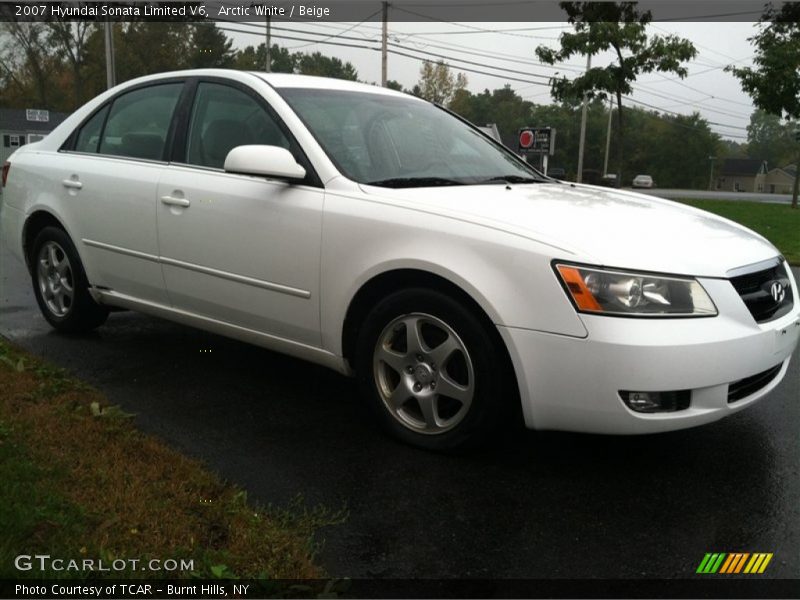Arctic White / Beige 2007 Hyundai Sonata Limited V6