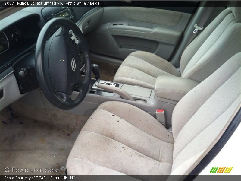 Arctic White / Beige 2007 Hyundai Sonata Limited V6