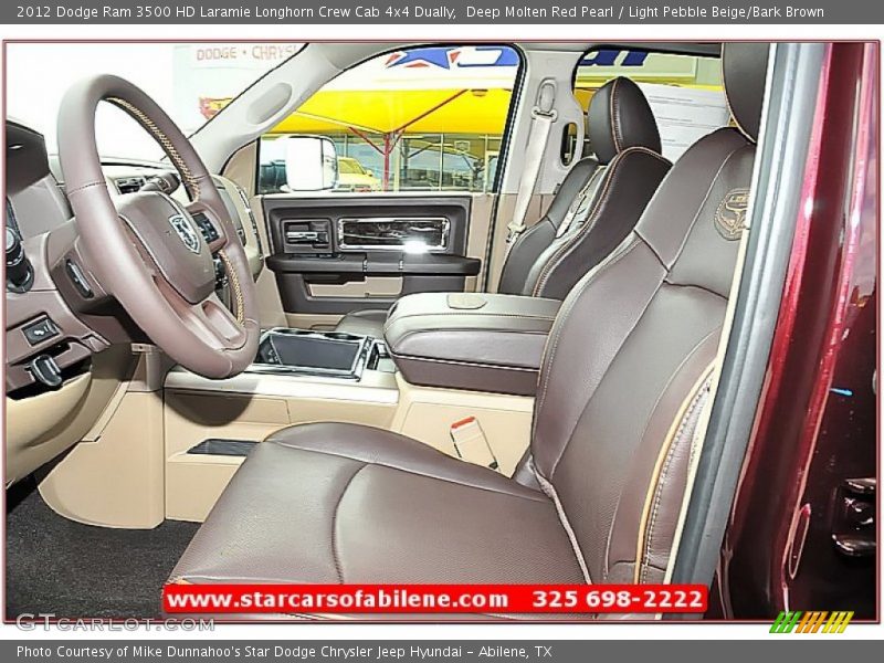 Deep Molten Red Pearl / Light Pebble Beige/Bark Brown 2012 Dodge Ram 3500 HD Laramie Longhorn Crew Cab 4x4 Dually