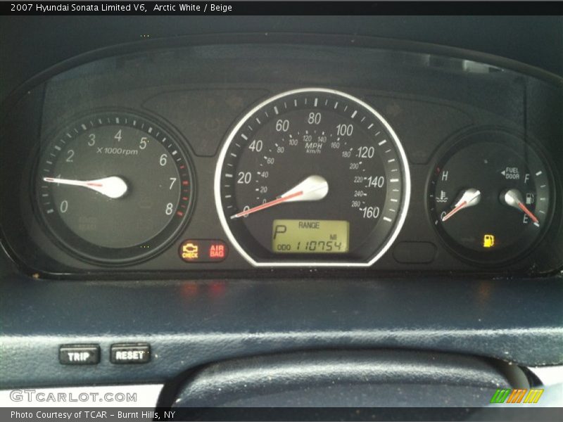 Arctic White / Beige 2007 Hyundai Sonata Limited V6