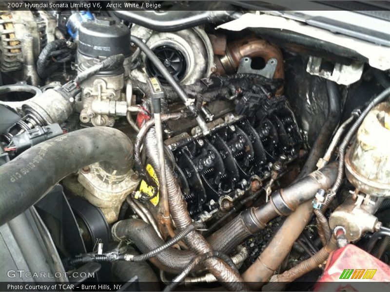 Arctic White / Beige 2007 Hyundai Sonata Limited V6