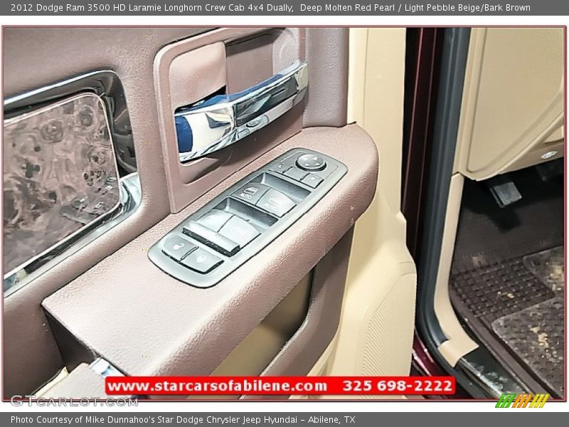 Deep Molten Red Pearl / Light Pebble Beige/Bark Brown 2012 Dodge Ram 3500 HD Laramie Longhorn Crew Cab 4x4 Dually