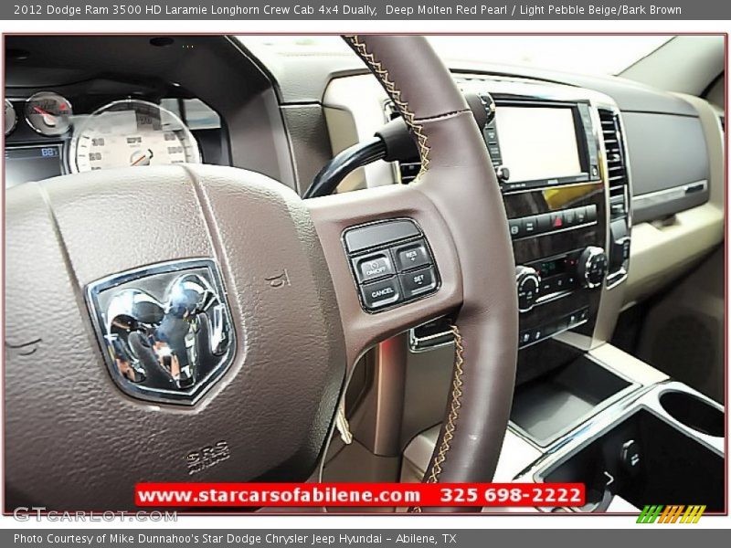 Deep Molten Red Pearl / Light Pebble Beige/Bark Brown 2012 Dodge Ram 3500 HD Laramie Longhorn Crew Cab 4x4 Dually